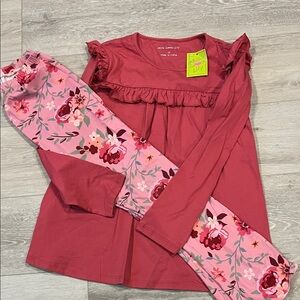 Charming Pink Floral Kids Matching Set
